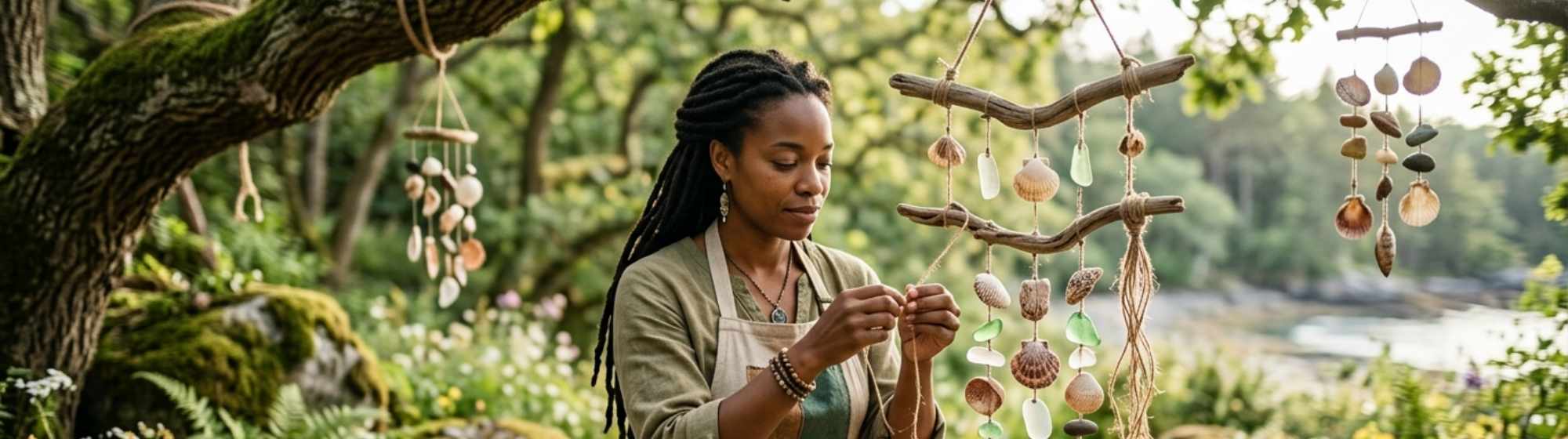Atelier créatif en extérieur style solarpunk
